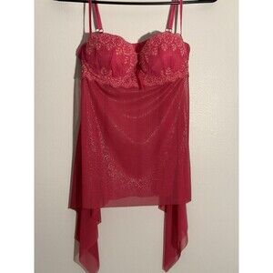 Victoria’s Secret Pretty Little Thing pink shimmer balconette lingerie nightie